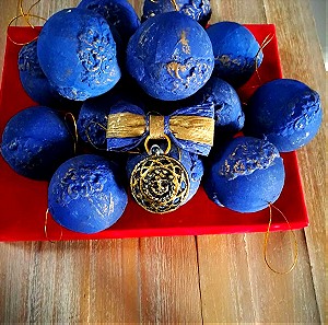 Vintage 90's  σετ 15 handcrafted christmas ornaments από το Le Shop