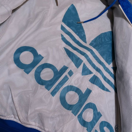 Adidas windbreaker jacket used, blue, men's XL