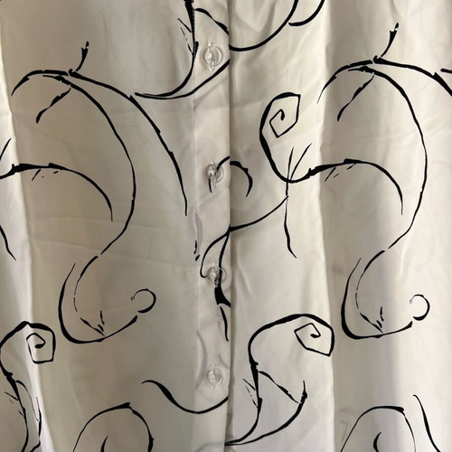 A-Style White Shirt with Black Swirls New