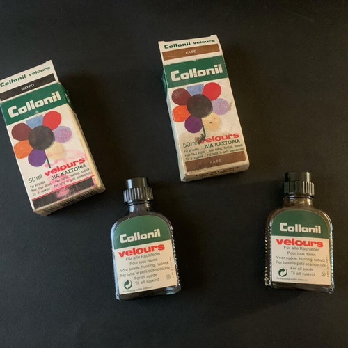 Collonil Velours collectible dyes used, 1970s vintage