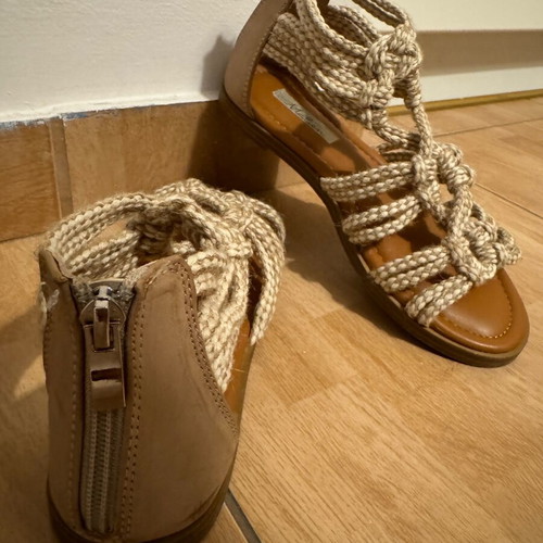 Sandals with rope like new, size 37, beige