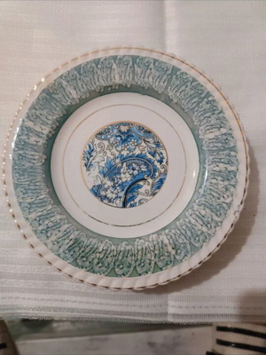 Vintage Minos plate set used, 6 pieces with floral paisley design