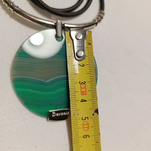 Berenice necklace with green malachite pendant new