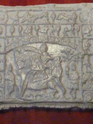 Reproduction of Marble Plaque of God Mitra new, liquid stone
