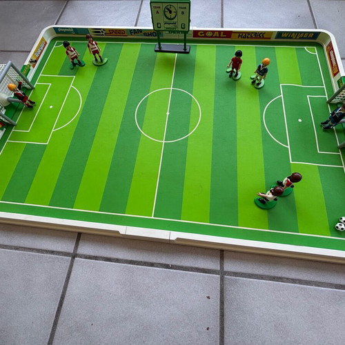 Playmobil football field toy used, authentic collectible