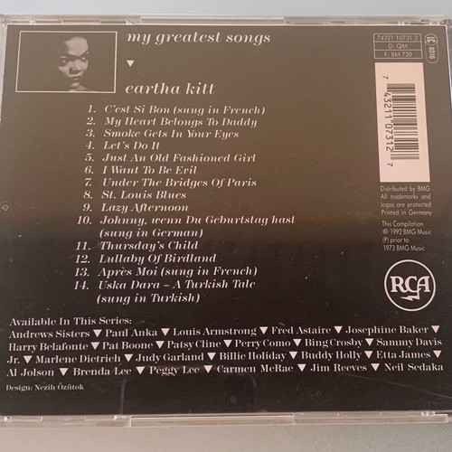 Eartha Kitt My Greatest Songs authentic CD album used