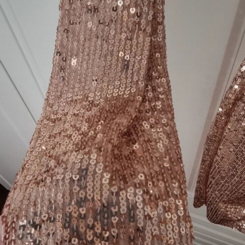 Sequin dress new, short rose gold wrap style size M