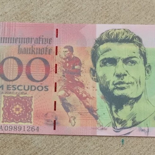 Ronaldo Portugal Commemorative 100 Escudos banknote new