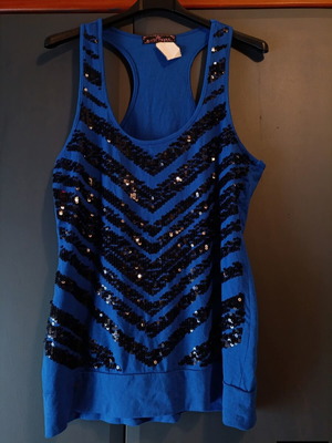 Almost Famous top XL new, black and blue