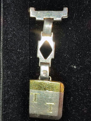 Silver-gold keychain made of 925 silver with 18K gold like new