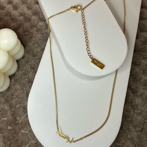 YSL necklace gold plated 18K new stainless steel