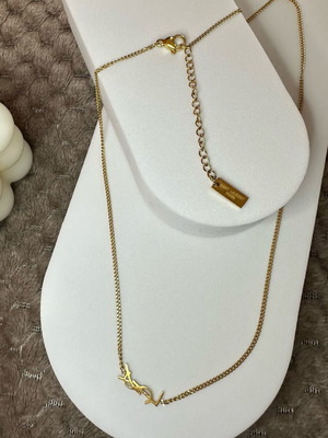 YSL necklace gold plated 18K new stainless steel