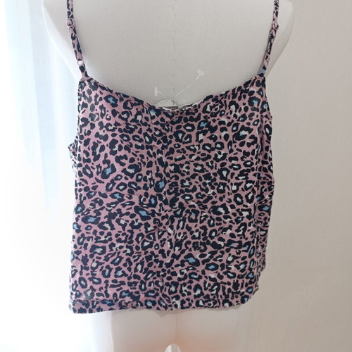 Leopard Crop Top Clockhouse XL used, 100% viscose
