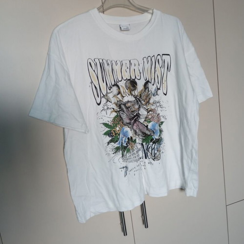 Blouse size L like new, white, cropped