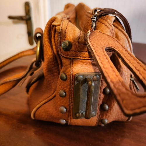 Vanity shoulder bag used, leather brown