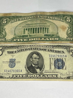Vintage 1934 $5 Dollar Five Dollar Blue Seal like new