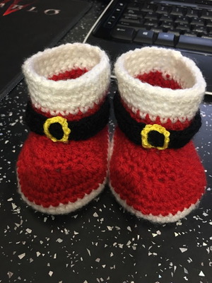 Christmas handmade knitted bootie new