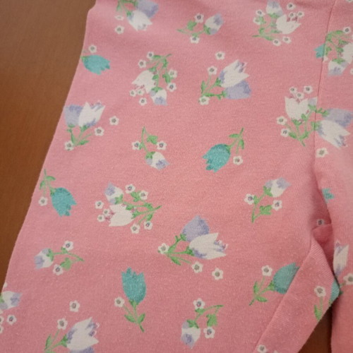 Benetton floral leggings used, pink with romantic lace, toddler size
