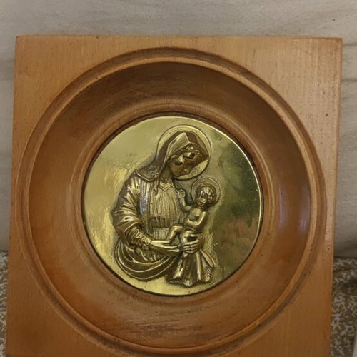 Virgin Mary and Christ bronze icon like new