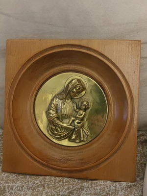 Virgin Mary and Christ bronze icon like new