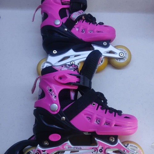 Athlopaidia Inline Adjustable Pink Kids Rollers Size 31-34 like new
