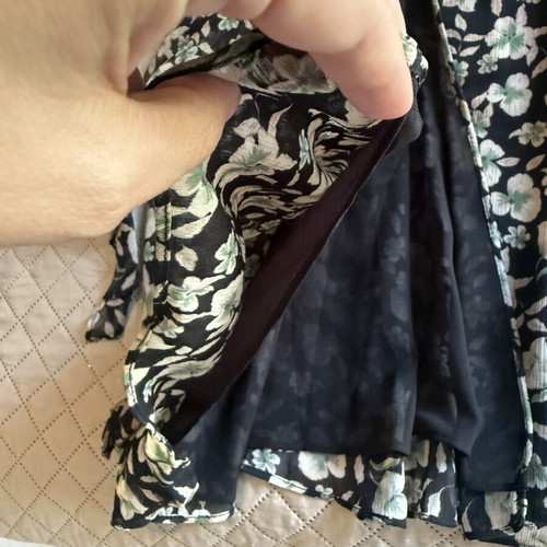 Mango XS long dress with sheer sleeves new, black and green
