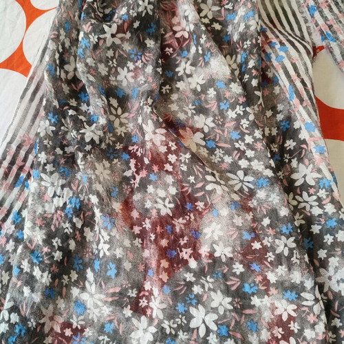 Pashmina scarf like new, grey and blue