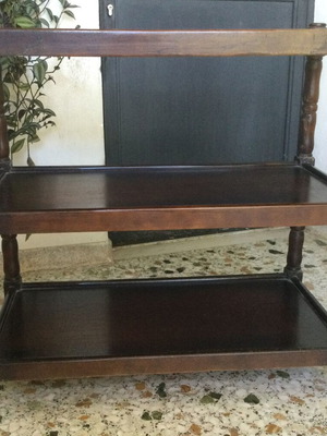 Vintage television stand used, solid walnut, 1970s