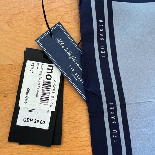 Μαντήλι Τσέπης μετάξι Ted Baker London μπλέ Διάσταση 30cm x 30cm