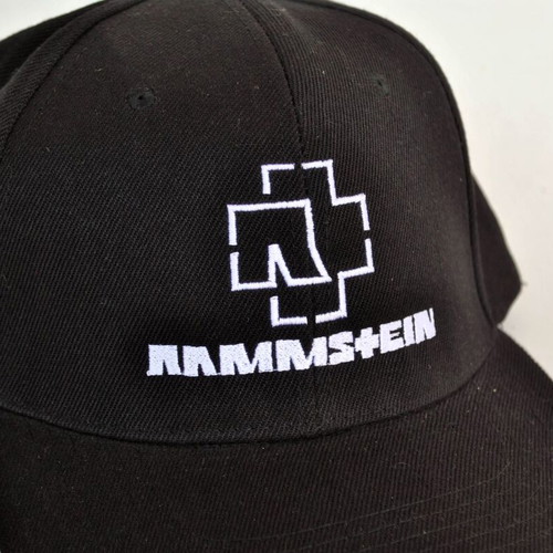 Rammstein black hat with logo like new, one size
