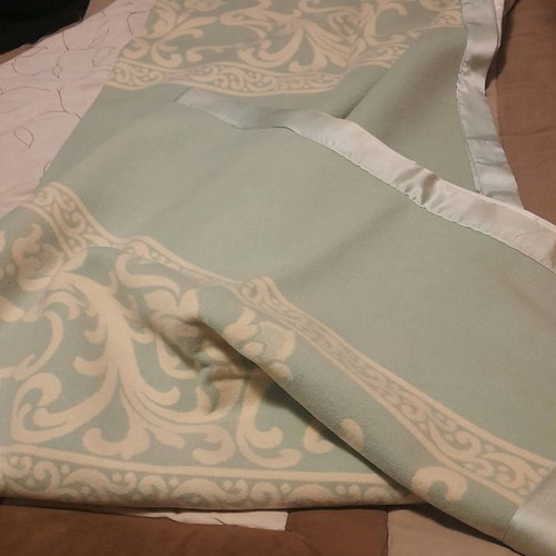 Bayer blanket used thin warm 1.5×2.00 green-cream