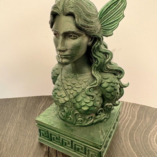 Mermaid Bust 15cm new with patina decorative statue