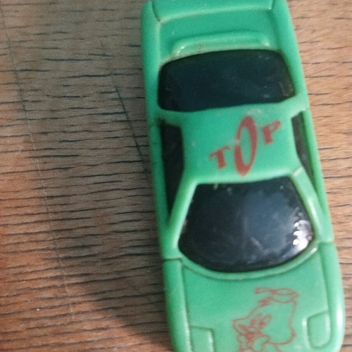 Vintage toy car used, green souvenir