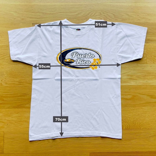T-shirt PUERTO RICO Fruit of the Loom men's size L new white