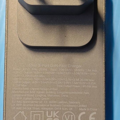 Ugreen Nexode Pro 65W GaN USB C charger new, 3-port fast charging