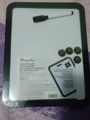 Magnetic board 28x21.5 cm with marker and magnets new