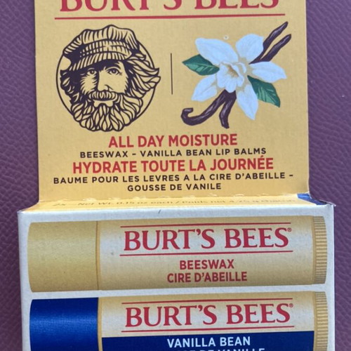 Burt’s Bees Lip Balm Beeswax new, 2 flavors