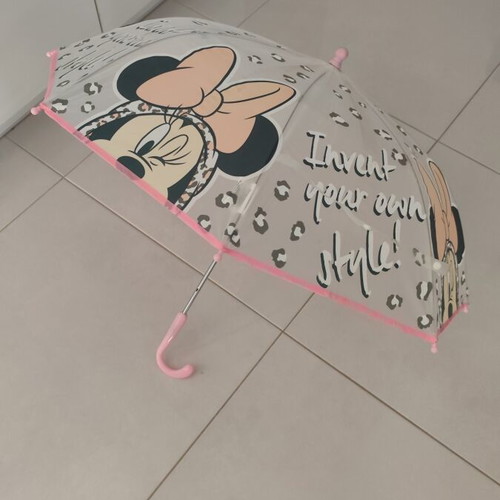 Minnie Disney Kids Umbrella like new, pink, transparent top