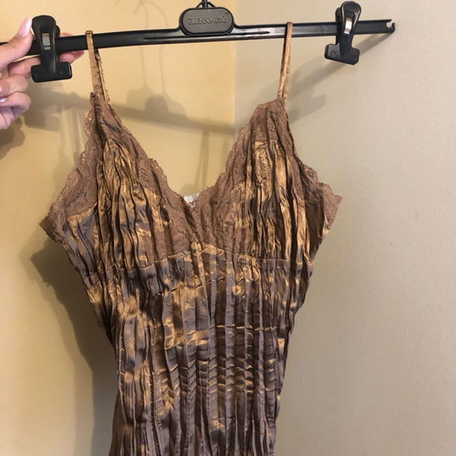 Taifun satin adjustable strap top like new, brown, size L