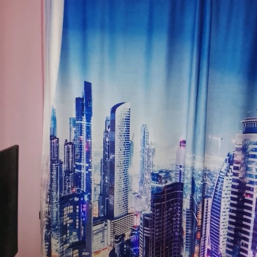 Curtains night cityscape set of 4 like new