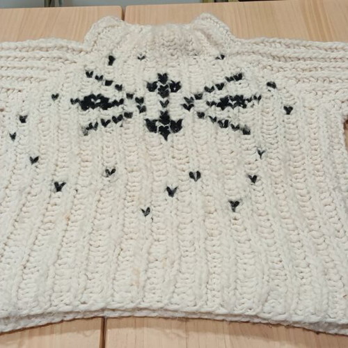 Woolen men's knitted sweater No Name medium used, white