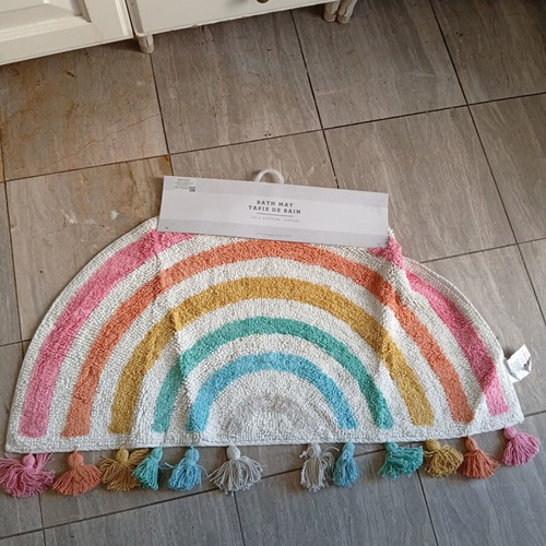 Rainbow bathmat 44x90 cm half-moon 100% cotton
