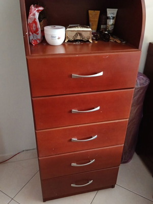 Tall chest of drawers with 5 drawers, 40x35 cm, height 122x50 cm, depth 40 cm