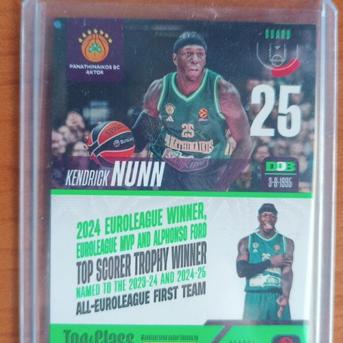 Euroleague Panini Top Class Kendrick Nunn Unstoppable card like new
