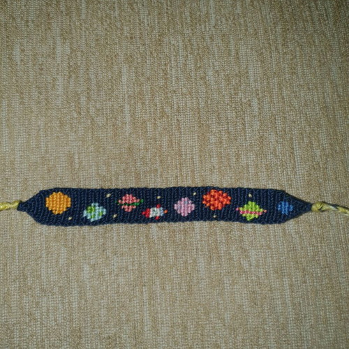 Handmade macrame solar system bracelet made to order