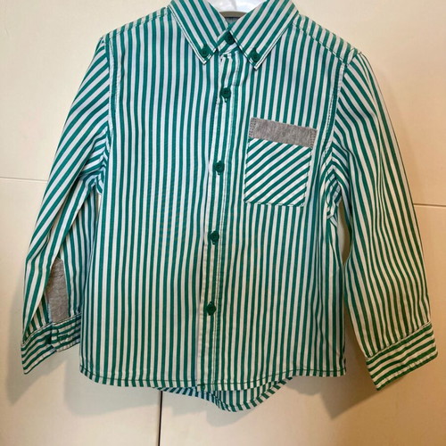 Benetton shirt for 2-year-old boy like new, striped white-green