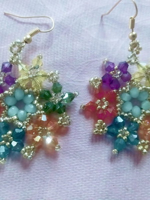 Handmade colorful earrings new with Swarovski and stainless steel clasp