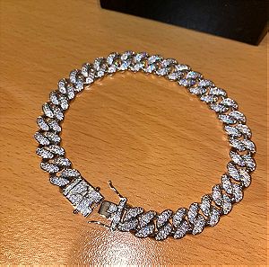 APORRO "ICED OUT SILVER CUBAN" (ANKLET)