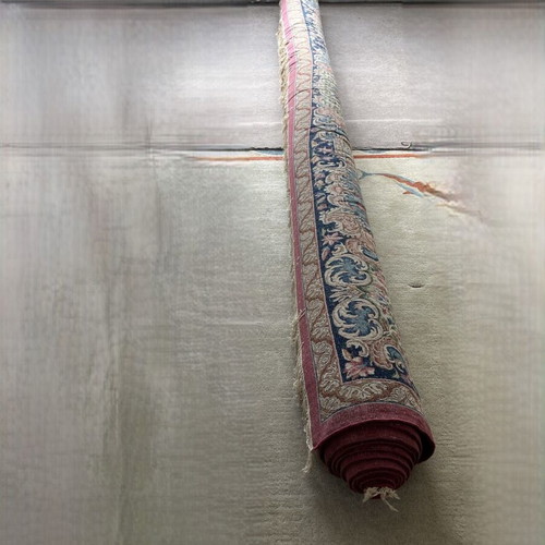 Kerman carpet used, 5.60 x 4.14 m, wool and silk