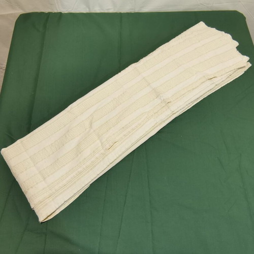 Wool woven bed sheet used, 1930s era with wear and stain